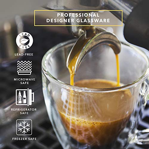 Dragon Glassware Espresso Cups, Insulating Double Walled Glass, 4-Ounce ...