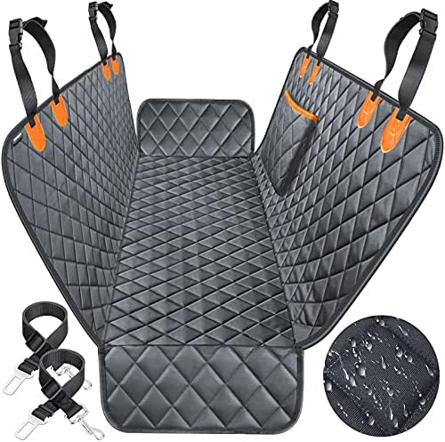 URPOWER 100% Waterproof Pet Seat Cover Car Seat Cover for Pets – Scratch Proof & Nonslip Backing & Hammock, Quilted, Padded, Durable Pet Seat Covers for Cars Trucks and SUVs