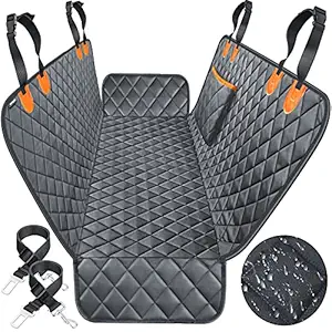 URPOWER Pet Seat Cover Car Seat Cover for Pets - Waterproof & Scratch Proof & Nonslip Backing & Hammock, Quilted, Padded, Durable and Machine Washable Pet Seat Covers for Cars Trucks and SUVs