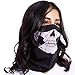 BCOCOB Motorcycle Face Masks 8 Pieces Skull Mask Black Seamless Skull Face Tube Mask, Ghosts Balaclava Half Face for Out Riding Halloween Cosplay Outdoor Cycling Hiking Skiing Camping