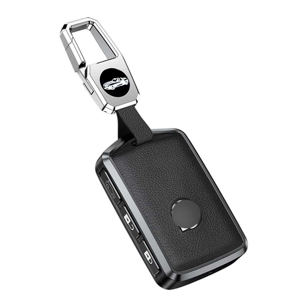 ontto Car Key Case Fits Volvo XC40 XC60 XC70 XC90 S60 S80 S90 C30 C40 V70 V90 T5 T6 Remote Control Cover Key Chain Metal Leather Protective Case Key Box Black