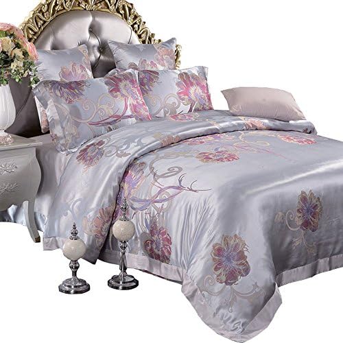 Orifashion Delicate 22 Momme Silk Yarn-dyed Jacquard Bedding Set, Full Size