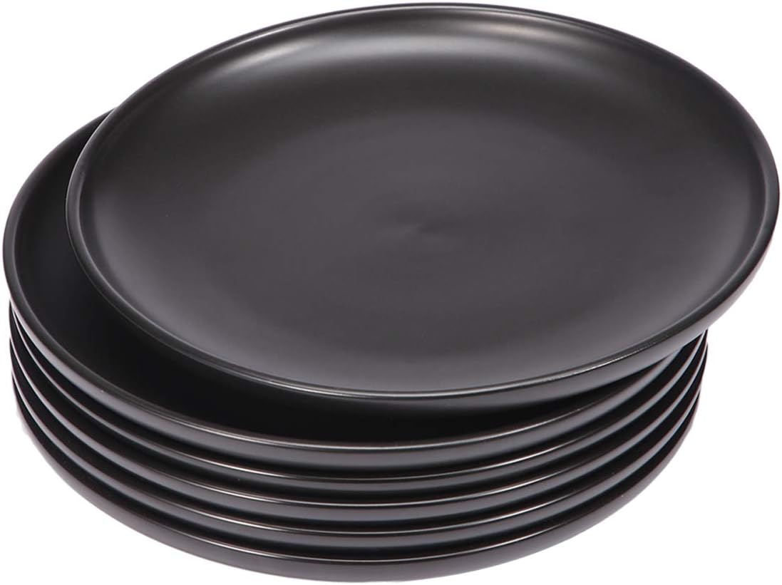 BonNoces Matte Black Porcelain Dinner Plate, 10Inch Large