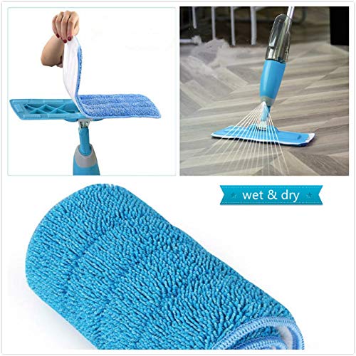 Mop Replacement Pads - Samshow Mop Microfiber Cleaning Pads for Most of Mops Washable 16.5 x 5.5 Inch, 3 Pieces