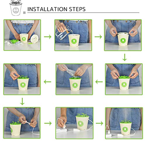 WINGOFFLY Ceramic Anion Reptile Humidifier for Turtle Lizard Pet Plant Fogger Terrarium Tank Humidifier for Amphibians Leopard Gecko Pink - Thumbnail 7