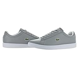 Lacoste Men's Hydez Leather Sneakers, Grey & White, 7
