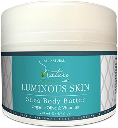 Nature Lush Natural &amp; Organic Moisturizing Body Cream - Shea Butter with Almond – Premium Ingredients include Argan – Coconut – Olive – Aloe Vera - Made in Greece - 6.7 fl oz.