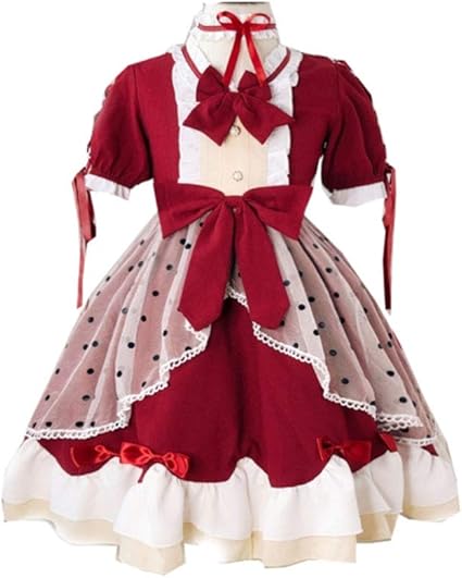 Amazon Co Jp Blue Hope 女の子 キッズ ロリータ ワンピース 赤 お嬢様 ゆったり かわいい 1cm ホビー