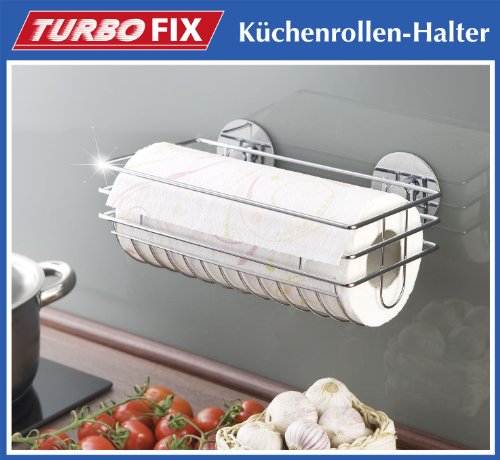 Wenko-5631100-Turbo-Loc-Kchenrollenhalter-Befestigen-ohne-bohren-verchromtes-Metall-29-x-11-x-145-cm-Silber-glnzend