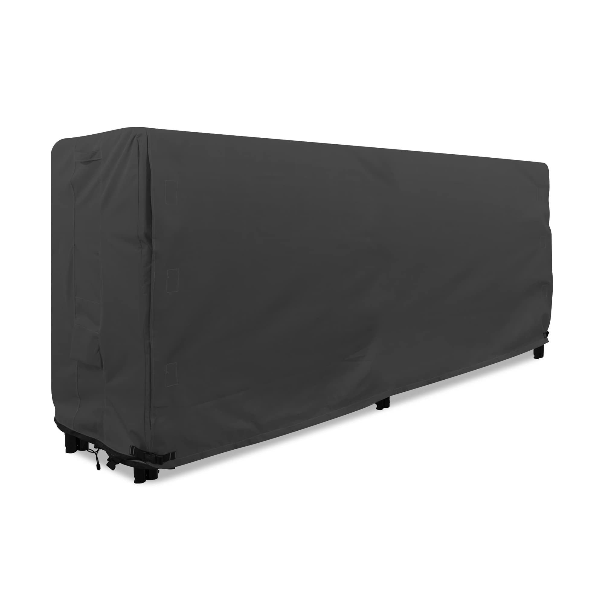 KHOMO GEAR - Firewood Log Rack Cover 8ft Long - Heavy Duty 600D Weatherproof Cover - Black