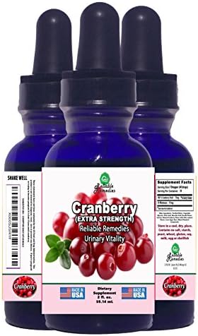 2 OUNCE! - CRANBERRY (URINARY VITALITY) - BY RELIABLE REMEDIES! - FREE HOME HERBAL HINTS eBook! - LIQUID EXTRACT! - MADE IN AMERICA! - ALCOHOL FREE! - 100% MONEY BACK GUARANTEE!** - SALE!