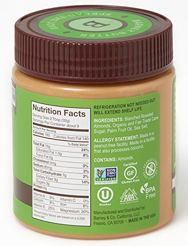 Barney Butter Almond Butter, Crunchy, 16 Ounce Jars (Pack of 3) - Thumbnail 4
