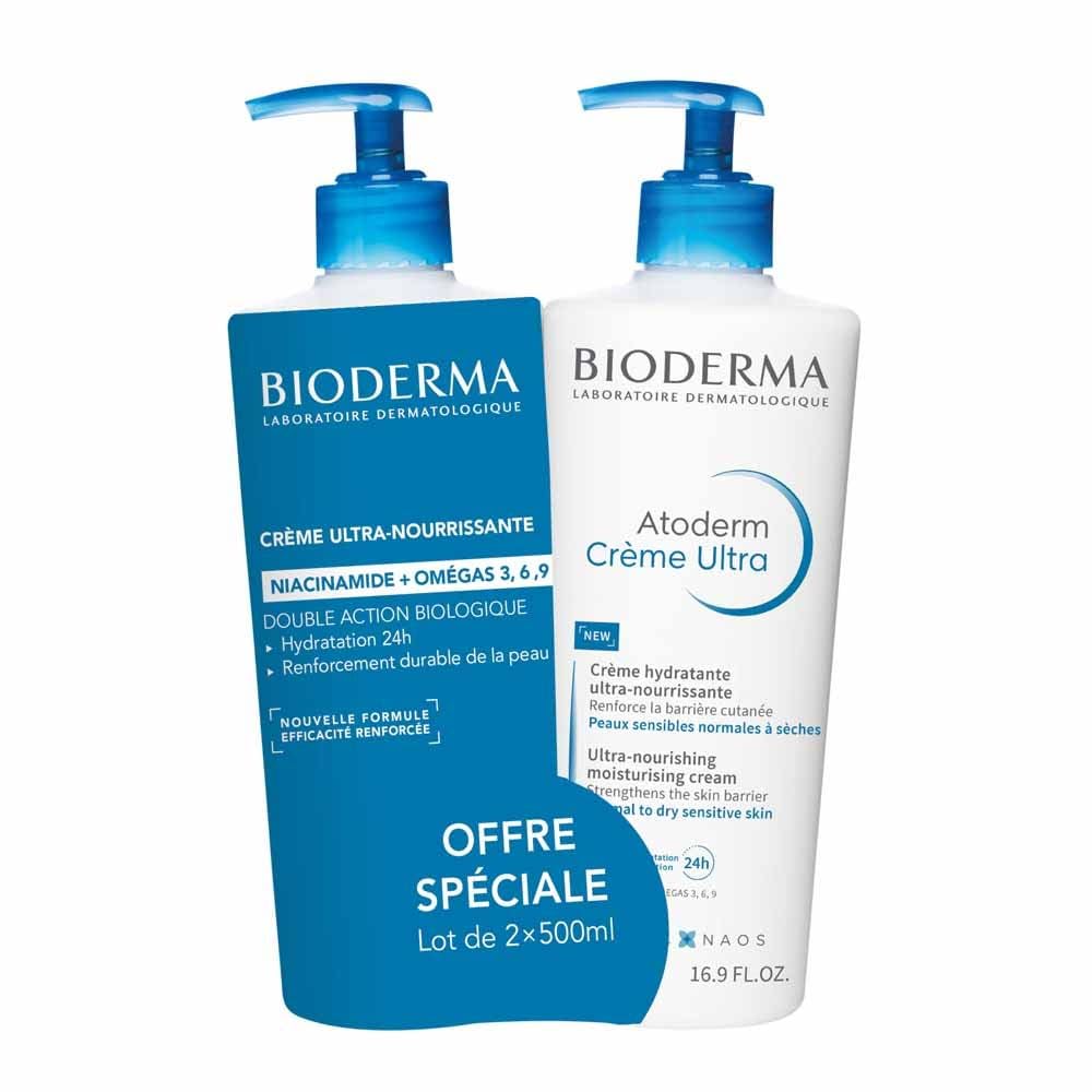 Bioderma Atoderm Ultra Nourishing Cream Unscented 2 x 500 ml