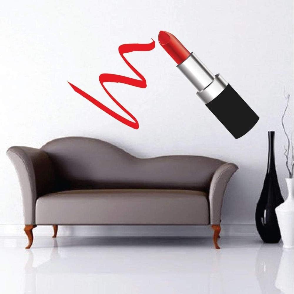 Wandaufkleber Lippenstift Wandtattoos Maskenbildner Lippenstift Wandkunst Lippenstift Wandaufkleber S Lippenstift Design Friseursalon Wanddekor Roter Lippenstift Wandkunst A Amazon De Baumarkt