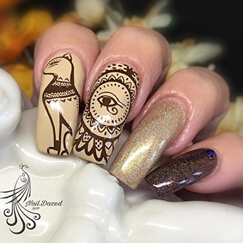 Ejiubas Doublesided Henna Egypt Floral Nail Stamping Plates Nail Art