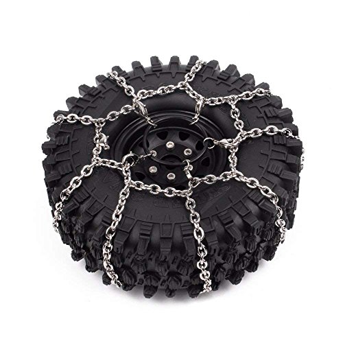2Pcs Metal Snow Anti-Slip Tires Metal Steel Chain For 1/10 RC Rock Crawler Traxxas TRX-4 TRX4 Axial SCX10 90046