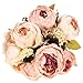 KINGSO Artificial Peony Silk Flowers Bouquet Home Wedding Decoration
