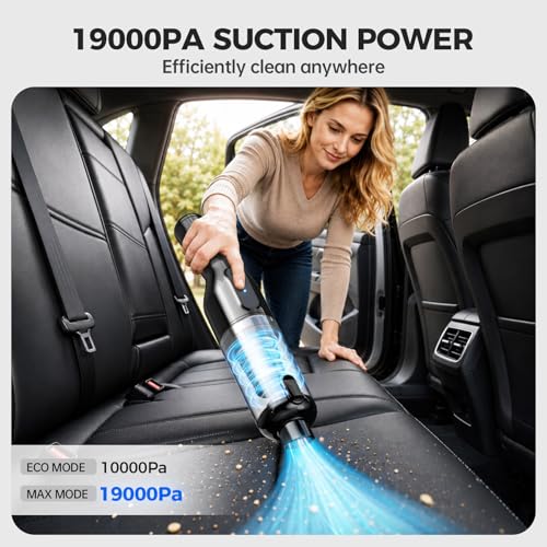 dormzie Handheld Vacuum Cordless, Car Vacuum with 19000Pa Powerful Suction,1.3 lbs Lightweight, photo 8