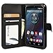 Droid Turbo Case, Abacus24-7 Wallet with Flip Cover and Stand, Black