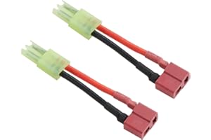 Lancer Tactical Airsoft Battery Adapter Small Tamiya to Standard Dean Connector 16AWG for RC Airsoft Nimh/Lipo Battery-Two Packs
