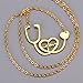 SXNK7 Stainless Steel Nurse Doctor Medical Stethoscope Bijoux Heartbeat Necklace Chain