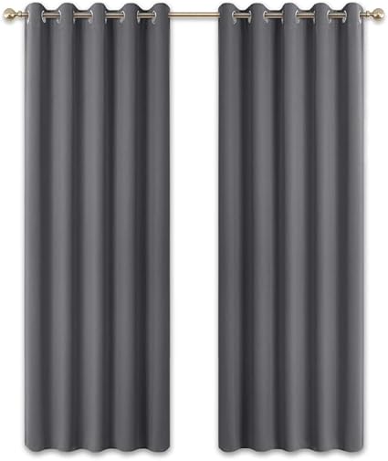 pony dance cortinas largas gris con anillos decoracion ventanas cortinas paneles blackout termicas aislantes antimoscas para salon oficina