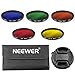 Neewer 52mm Color Filter Kit for NIKON DSLR Cameras, Kit includes: (5) Color Filters(Blue/Yellow / Orange/Red / Green) + (1) Center Pinch Lens Cap with Cap Keeper Leash + (1) Filter Carrying Pouch