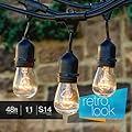 Brightech â€“ Ambience Pro â€“ Outdoor Weatherproof Commercial-Grade String Lights with Hanging Sockets â€“ WeatherTite Technology â€“ 11S14 Incandescent Bulbs â€“ Heavy-Duty