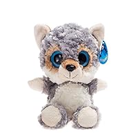 WILDREAM Big Eyes Grey Wolf Stuffed Animal Toys Cuddly Polyester Fabric Jungle Animal Best Gift