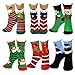 TeeHee Christmas 12-Pair Cotton Socks, Great Value Gift Box for Kids (6-8 Years, Snowman)