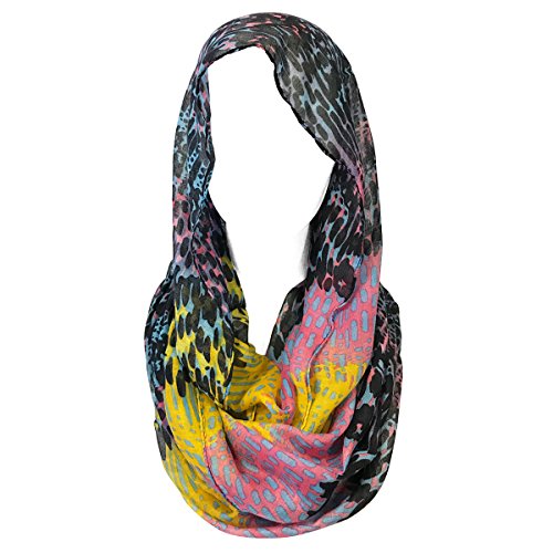 Wrapables Lightweight Voile Infinity Scarf, Black Rain