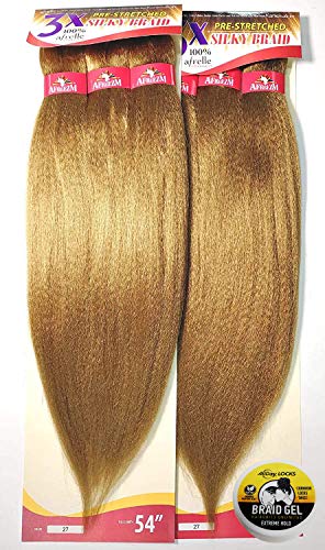 Photo 1 of (Pack of 2) 3X Afreezm Pre Stretched Silky Braiding Hair (#27)