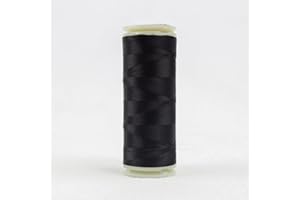WONDERFIL SPECIALTY THREADS WonderFil, Specialty Threads, InvisaFil, 2-Ply Cottonized Soft Polyester, Silk-Like Thread for Fine Sewing, 100wt - Black, 400m