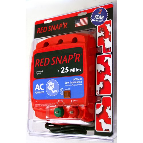 Red Snap'r EAC25M-RS 25-Mile AC Low Impedence Fence Charger