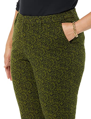 AMAZON ESSENTIALS WOMEN’S BI-STRETCH SKINNY ANKLE PANT (AVAILABLE IN PLUS SIZE), OLIVE ANIMAL PRINT, 34