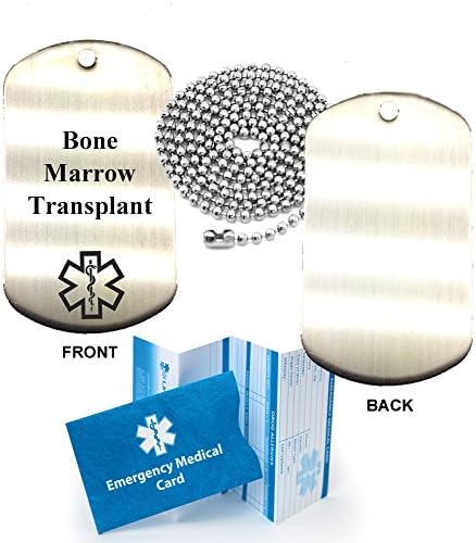 Bone Marrow Transplant Stainless Steel Medical Alert ID Dog Tag Pendant