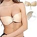 LamourLove Strapless Bra Self Adhesive Push Up Bra Reusable Silicone Invisible Backless Bras for Women