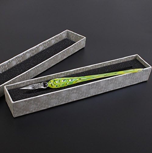 Crystal Dip Pen Glass Signature Pen Business Gifts Office Supplies Glass Writing Pen (Green)