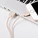 Everdigi Lightning Cable 3Pack 6FT Nylon Braided iPhone Charging Cable Compatible with iPhone 7/7 Plus/6/6s/6s Plus/6 Plus/5s/5c/5/SE, iPad Pro, Air 2, iPad/iPod（Gold）