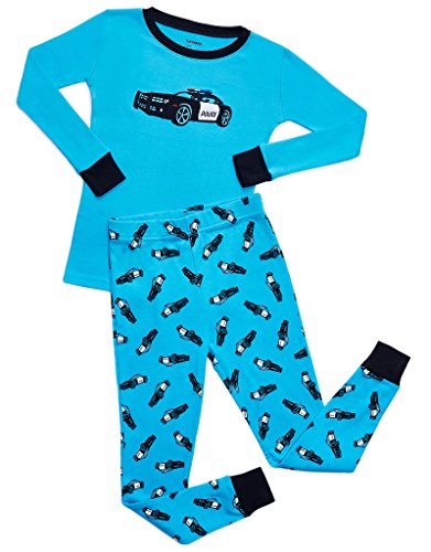Leveret Kids & Toddler Pajamas Boys 2 Piece Pjs Set 100% Cotton (5 Years, Police Car)