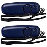 2-Pack Vigilant 130dB Personal Alarm - LED Flashlight - Rip Cord Activation - Regular AAA Batteries Included (PPS8B Blue 2 Pack)