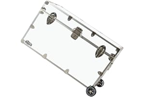 C&N Footlockers - XL Graduate Storage Trunk w/Wheels - Made in the USA - STEEL Footlocker for College Dorm Room & Summer Camp - 32 x 18 x 18.5 Inches (White)