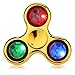 SigmaGo LED Light Fidget Spinner with Replaceable Batteries - Zinc Alloy Glow Metal Finger Spinner - Durable Tri-spinner Toy for Autism ADHD Anxiety Stress Relief-Multiple Shining Modes (Gold)