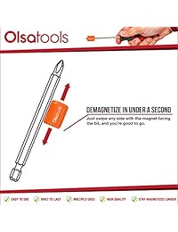 Anillo magnetizador de bits y desmagnetizador de Olsa Tools   Destornillador Bit Drive Holder para bits de conductor magnético   Imán potente del neodimio   Funciona con llaves Allen   Hex.
