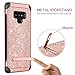 BENTOBEN Glitter Protective Case with Kickstand for Samsung Galaxy Note 9 Rose Gold/Pink