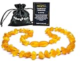 Raw Baltic Amber Teething Necklace (Unisex) - Anti Flammatory, Drooling and Teething Pain Reduce Properties - Unpolished Natural