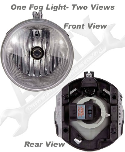 APDTY 034912 Fog Light Lamp Housing & Bulb Fits Front Left or Right 2005-2009 Dodge Dakota 07-09 Durango 05-10 Jeep Grand Cherokee Commander Mitsubishi Raider Chrysler Aspen 300 (Replaces 4805859AB)