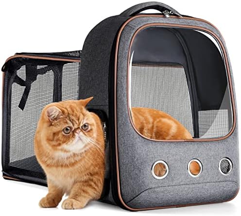 Lekereise Pet Carrier Backpack Expandable Cat Backpack Carrier For Small Dogs Large Cats Puppies, Dog Backpack Carrier For Hiking Travel Outdoor Hold Pets Up To 20 25 Lbs, Pink