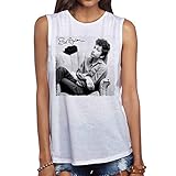 Bob Dylan Photo Women's Muscle Tank-White (Small)