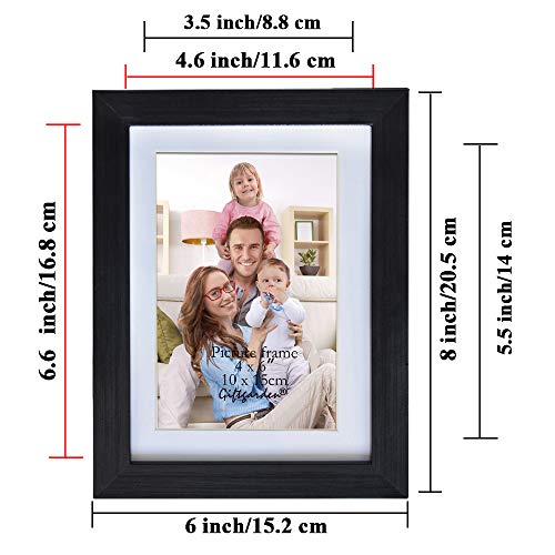 Giftgarden 8 Stück Bilderrahmen Set 10x15 cm mit Passepartout, Schwarze Fotorahmen ohne Passepartout für 13x18 cm Fotos oder Bilder, Wand- oder Tischaufsteller für Wohnzimmer Schlafzimmer Büros – Bild 4